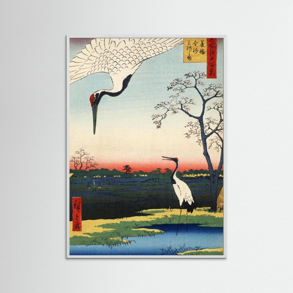 Utagawa Hiroshige, Minowa, Kanasugi, Mikawashima, 1857